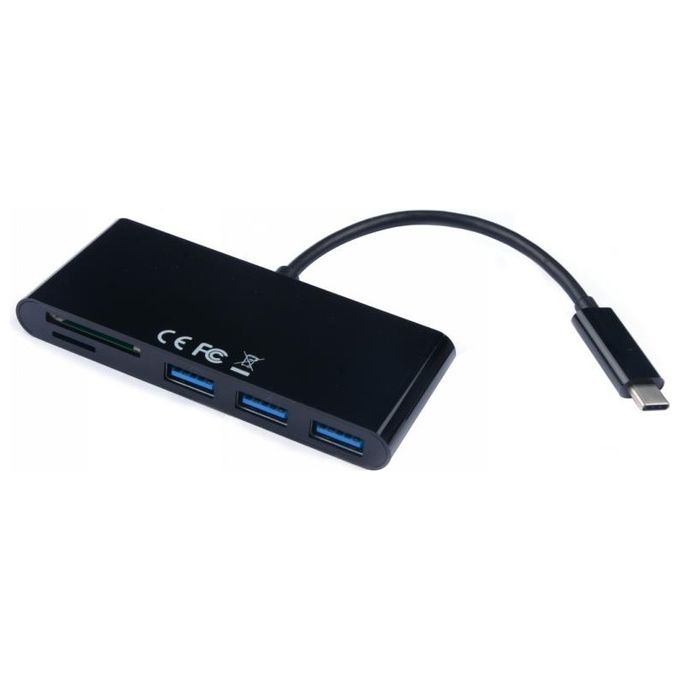 V7 V7UC3U-HUB-BLK-1E Hub 3 Porte Usb 3 Super Usb-c Maschio a 5-in-1 Femmina Nero
