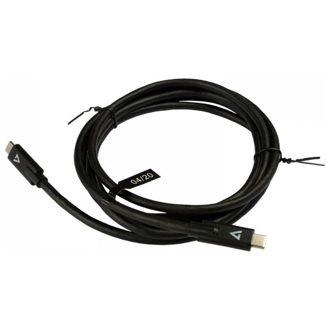 V7 V7UCC-2M-BLK-1E Cavo Usb Nero da Usb-C Maschio a Usb-C Maschio 2mt