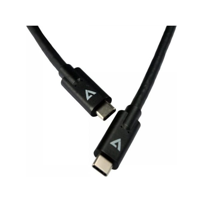 V7 V7UCC-2M-BLK-1E Cavo Usb Nero da Usb-C Maschio a Usb-C Maschio 2mt