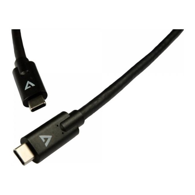 V7 V7UCC-2M-BLK-1E Cavo Usb Nero da Usb-C Maschio a Usb-C Maschio 2mt