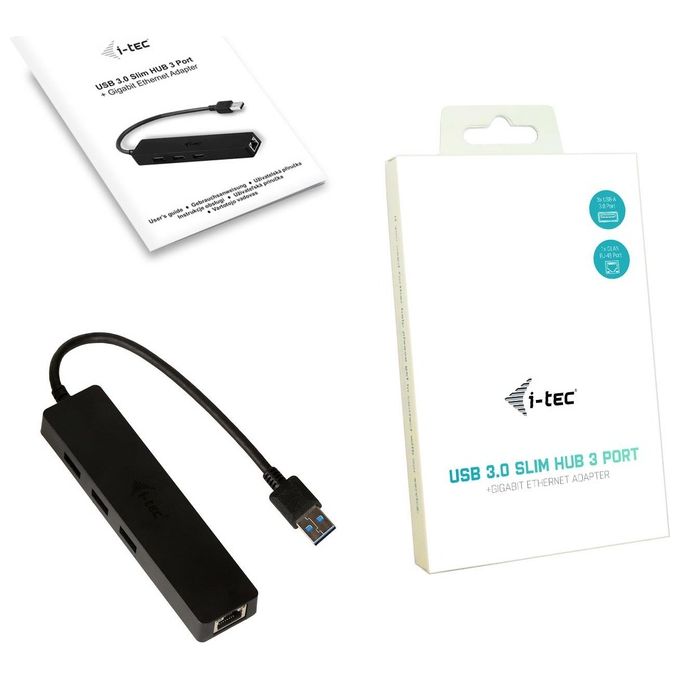 I-tec Advance U3GL3SLIM Hub di Interfaccia Usb 3.0 Type-A Nero