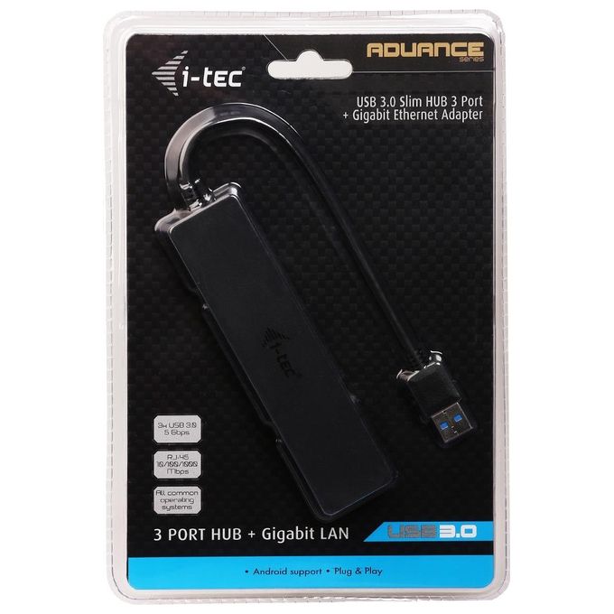 I-tec Advance U3GL3SLIM Hub di Interfaccia Usb 3.0 Type-A Nero