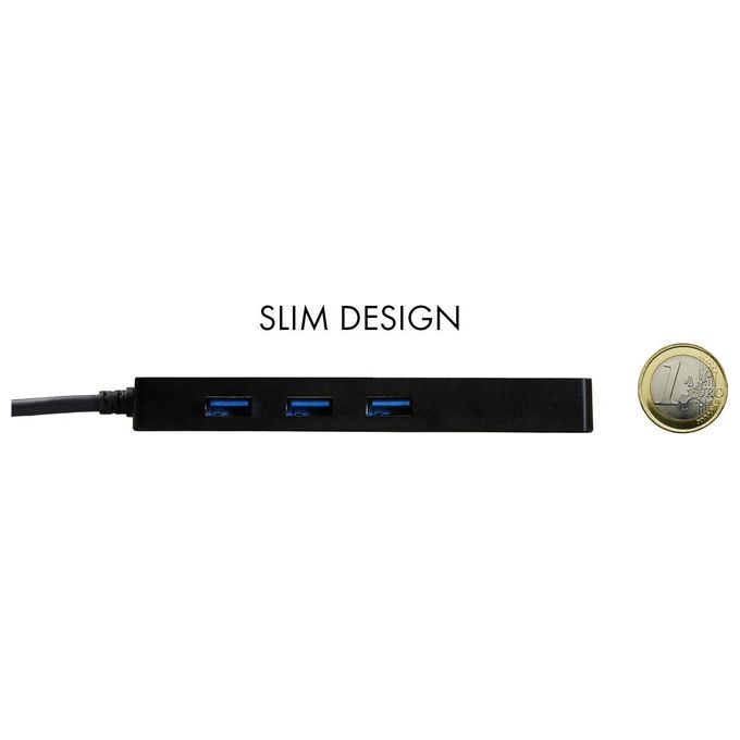 I-tec Advance U3GL3SLIM Hub di Interfaccia Usb 3.0 Type-A Nero