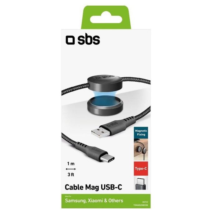 Sbs Cavo USB - Lightning con Supporto Magnetico Antigroviglio 1mt