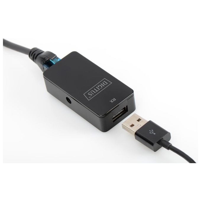 Digitus DA-70141  Estensore di Linea Usb 2.0 Fino a 50mt Tramite Cavo di Rete Cat 5E