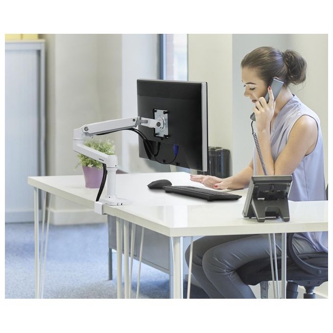 Ergotron LX Desk Monitor Arm KIT_ Montaggio per Display Lcd Dimensione Schermo fino a 34'' Alluminio Bianco