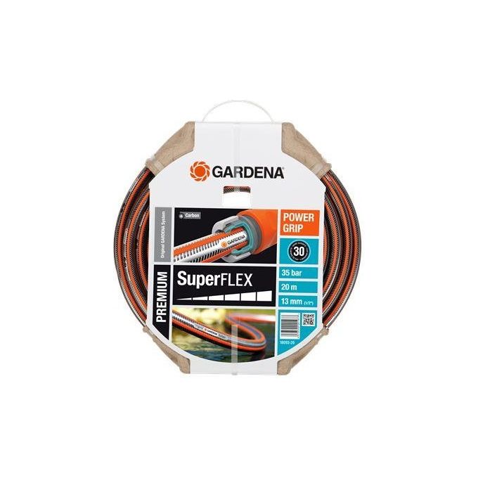 Gardena 18093-20 Tubo da giardino Premium SuperFLEX 20 m 13 mm resistente ai raggi UV e senza ftalati colore Grigio Arancione