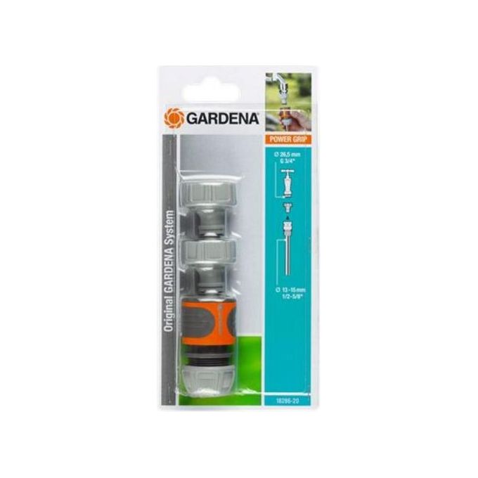 Gardena KIT_ irrigazione per rubinetteria esterna 13 mm 1-2'' - 15 mm 1-2'' - 15 mm 1-2'' - 1 raccordo - 2 naselli per rubinetteria