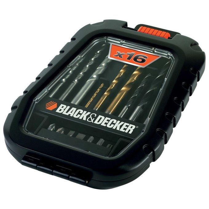 Black+Decker set 16 Punte e Inserti per Trapani-avvitatori