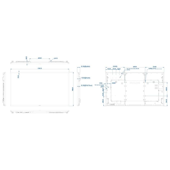 Philips Signage Solutions 75BDL3010T 75 Classe display LED comunicazione segnalazione digitale - interattiva con schermo tattile 4K UHD (2160p) edge-lit