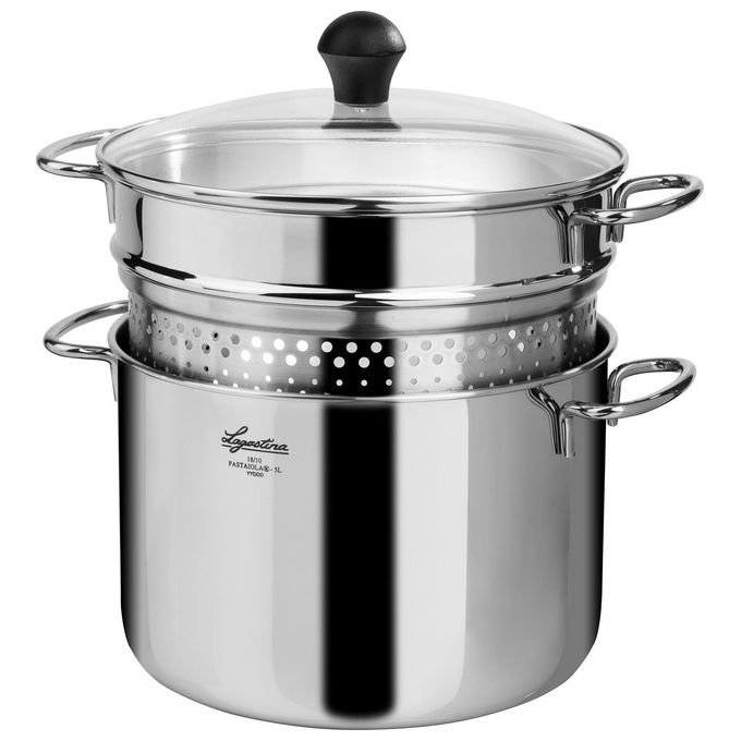 Lagostina Pastaiola Pentola Acciaio Inossidabile 22cm 5Lt