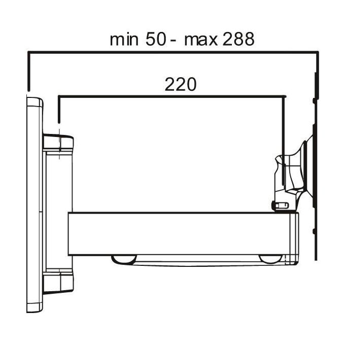 Nilox OM06174 Staffa 2 Snodi Vesa 200x200mm Rotazione 360 Gradi 40'' Nero