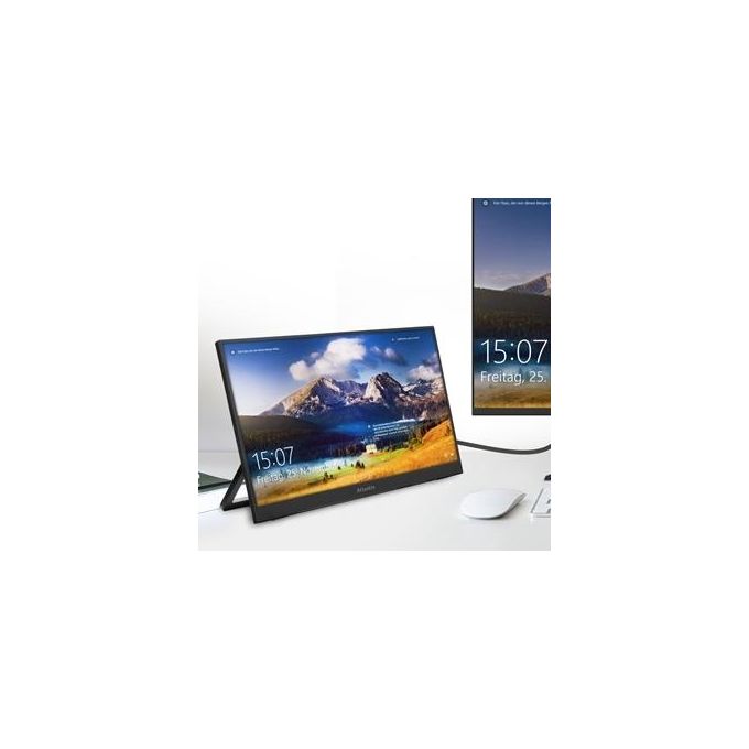 Atlantis A05-P156WP Monitor Portatile 15.6'' IPS Full HD 1920x1080 60Hz Mini HDMI 2x USB-C Speaker 2x1W Base Regolabile colore Nero
