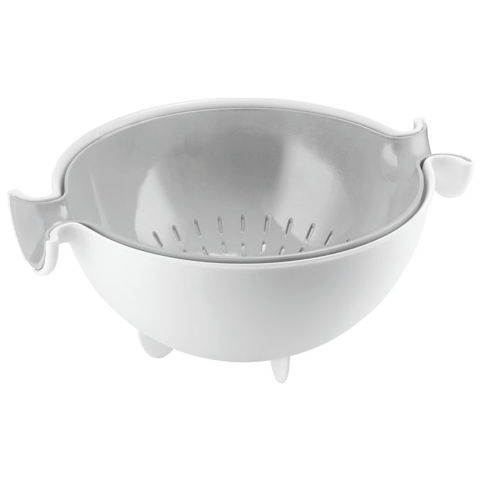 Guzzini 29250033 Set Scolatutto Con Contenitore SpinandDrain Grigio