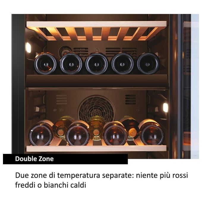 Haier HWS79GDG Wine Bank 50 Serie 5 Cantinetta Vino 79 Bottiglie 2 Zone Temperatura LED WiFi Classe G colore Nero