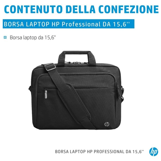 HP 500S7AA Professional Borsa per Notebook 15.6'' Materiale Riciclato Tracolla Rimovibile colore Nero