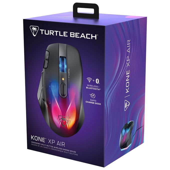 Turtle Beach TBM-1101-05 Kone XP Air Mouse da gioco wireless Sensore Ottico 19000 DPI Batteria 100 h Ricarica Rapida colore Nero