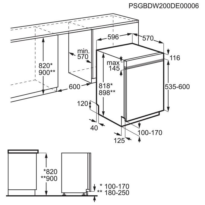Electrolux KEAC7200IX Serie 300 Lavastoviglie Incasso Parziale 13 coperti Classe E AirDry 44 dB Motore Inverter (82x60x58 cm) colore Inox
