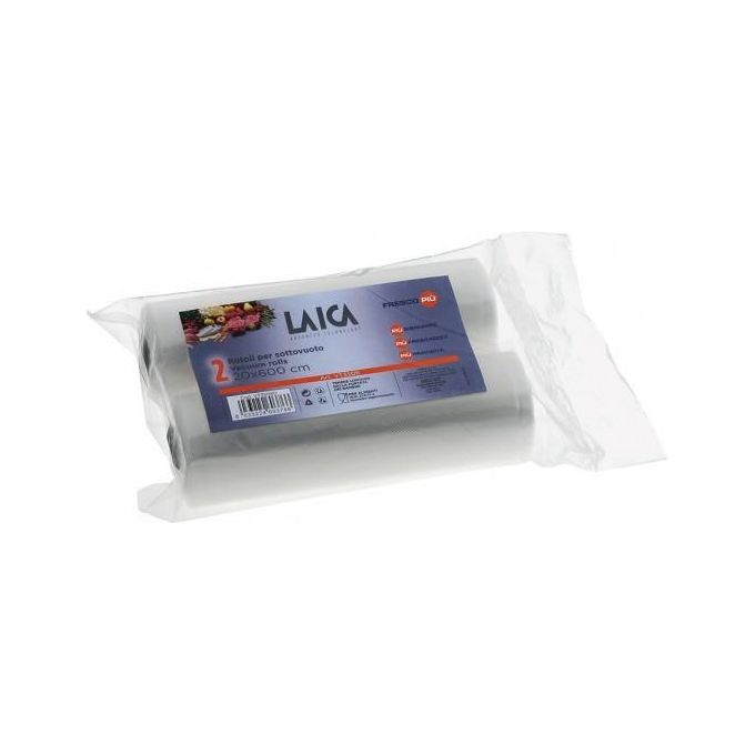 Laica VT3508 Confezione da 2 Rotoli sottovuoto per alimenti, formato 20 x 600 cm