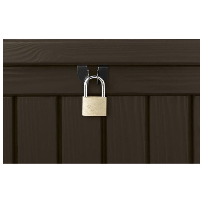 Keter Baule da Giardino Rockwood in Resina Marrone 570 Litri 155x72,4x64,4H Resistente e Pratico per l'Esterno