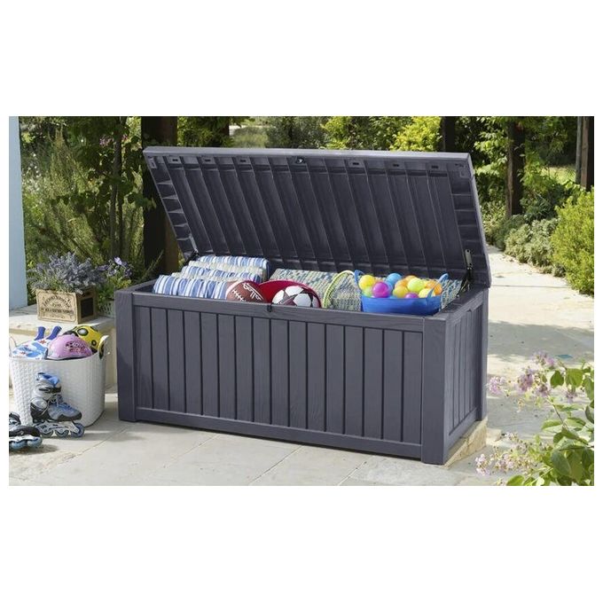 Keter Baule da Giardino Rockwood in Resina Marrone 570 Litri 155x72,4x64,4H Resistente e Pratico per l'Esterno