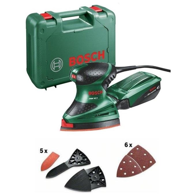 Bosch PSM 160A Levigatrice Orbitale Palmare 160W in Valigetta con Accessori