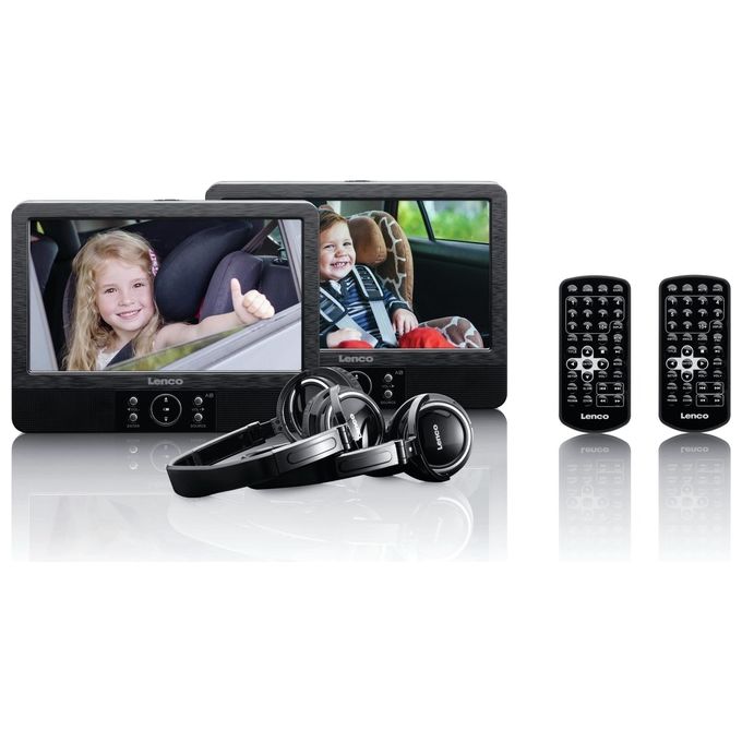 Lenco DVP-939 Doppio Lettore DVD con Schermo, Nero