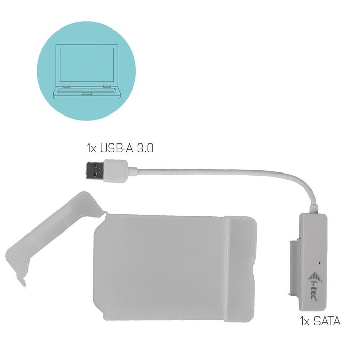 I-tec MYSAFEU314 Contenitore di Unita' di Archiviazione 25'' Enclosure Hdd-Ssd Bianco