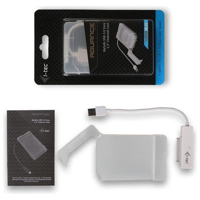 I-tec MYSAFEU314 Contenitore di Unita' di Archiviazione 25'' Enclosure Hdd-Ssd Bianco