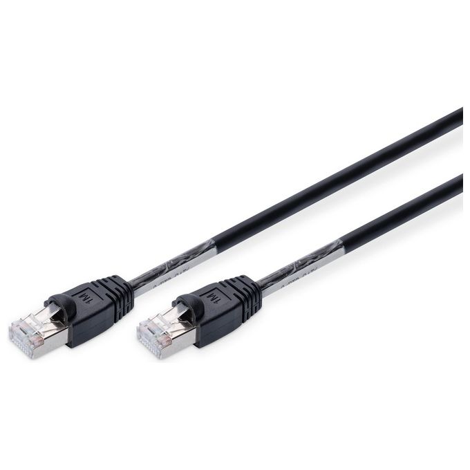 Digitus cavo rete s-ftp cat.6 doppia schermatura colore nero mt. 1 da esterno