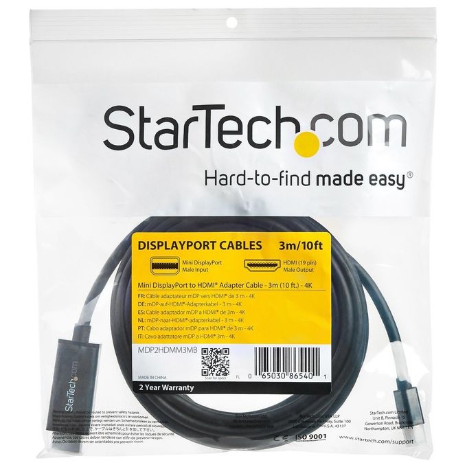 Startech Cavo Adattatore Hdmi a Mini DisplayPort da 3mt 4k 30hz