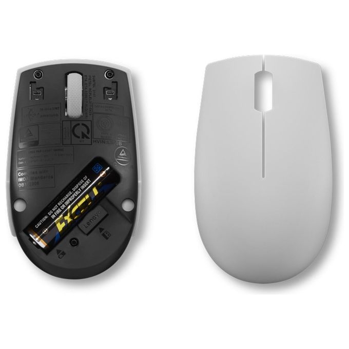 Lenovo GY51L15678 300 Mouse Wireless Compatto Ottico 1000 DPI Nano USB 2.4 GHz colore Grigio