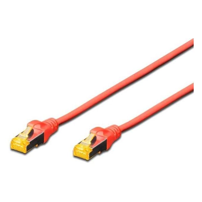 Digitus cavo rete s-ftp cat.6a doppia schermatura lsoh colore rosso mt. 0,25