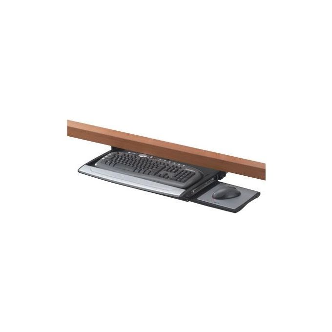 Fellowes 124094000 Office Suites Deluxe Tastiera in Acciaio con Altezza Regolabile e Appoggio per Polso Nero
