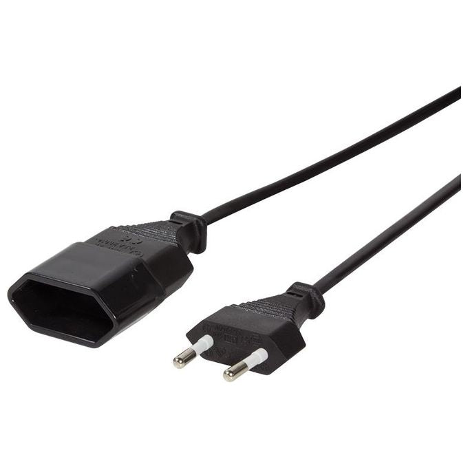 Link Cavo Prolunga Alimentazione Euro C7 Maschio-Femmina Nero 1mt