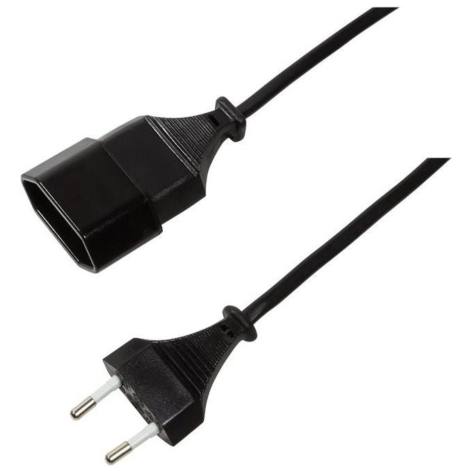 Link Cavo Prolunga Alimentazione Euro C7 Maschio-Femmina Nero 1mt