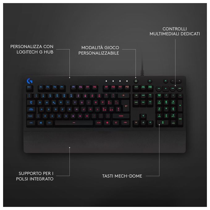 Logitech g213 Prodigy Gaming Tastiera per Pc Gaming