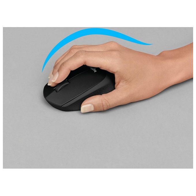 Logitech B330 Silent PLUS Mouse Wireless, 2.4 GHz Con Mini Ricevitore USB, Rilevamento 1000 DPI, ‎‎3 Pulsanti, Batteria Lunga Durata 2 anni, PC-Mac-Laptop, Nero