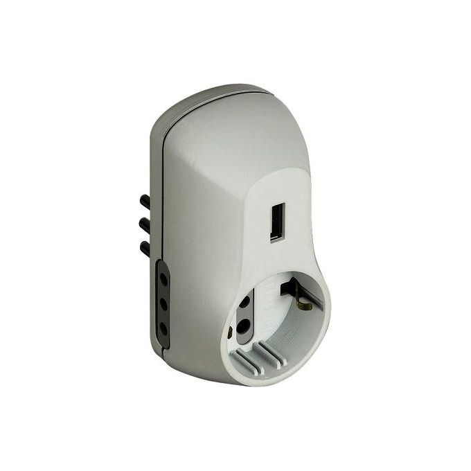 Legrand Multipresa Adattatore B3 con Presa Usb 1,5A 2200W 250V Bianco