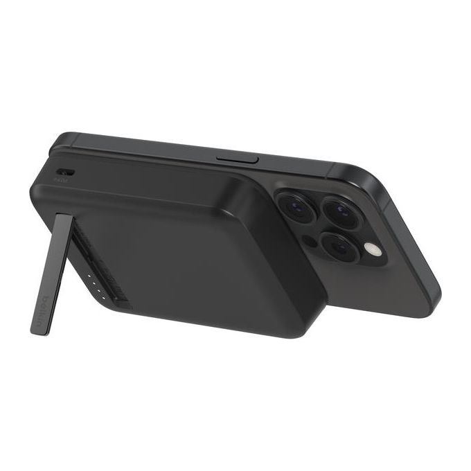 Belkin BPD008 BoostCharge Pro Power Bank Magnetico 10000 mAh Qi2 15W con Supporto Integrato USB-C Cavo Incluso colore Nero