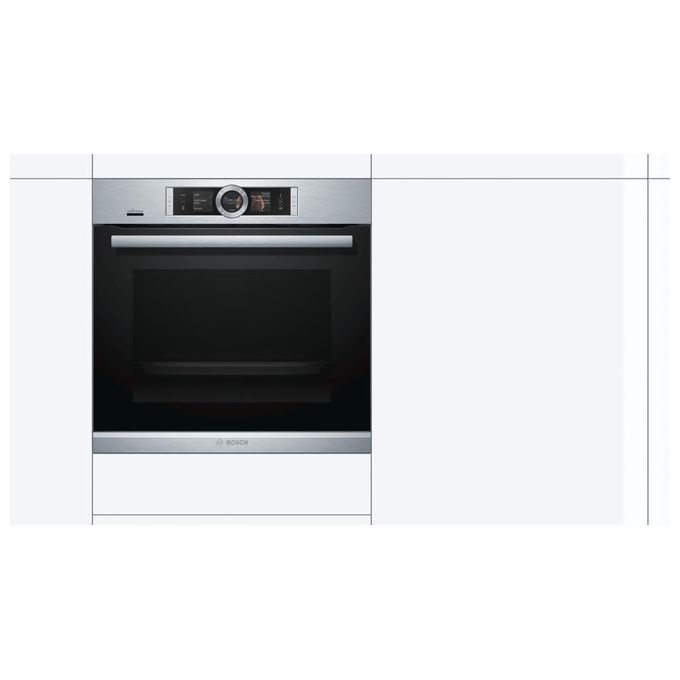 Bosch HRG6769S6 Serie 8 Forno Elettrico Multifunzione da Incasso a Vapore Pirolitico Capacita' 71 Litri Classe energetica A 13 Programmi ActiveClean Fast Pre-Heating 60 cm Acciaio Inox