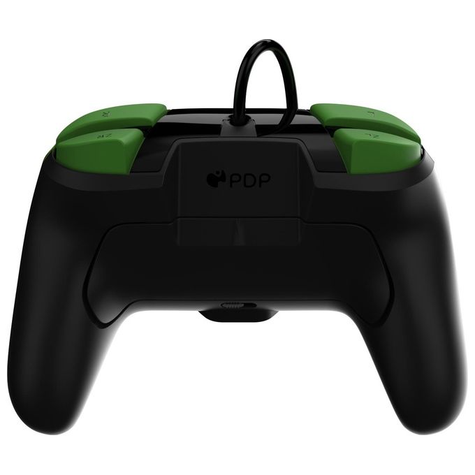 PDP 500-134-GID REMATCH: 1-Up Glow in the Dark Gamepad Cablato USB con Pulsanti Programmabili e Design Interchangeable colore Nero Verde