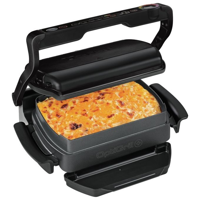 Tefal GC7148 OptiGrill+ Grill di Contatto 2000 W 6 Programmi Automatici Piastra Antiaderente Rimovibile colore Nero
