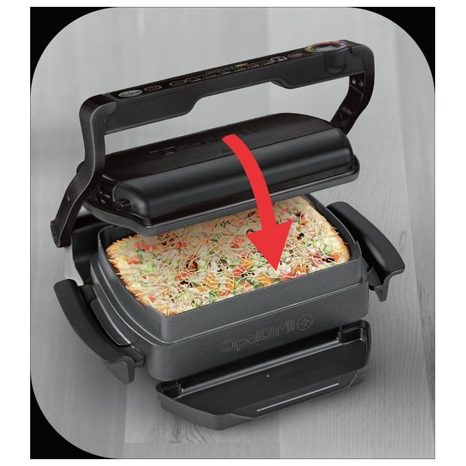 Tefal GC7148 OptiGrill+ Grill di Contatto 2000 W 6 Programmi Automatici Piastra Antiaderente Rimovibile colore Nero