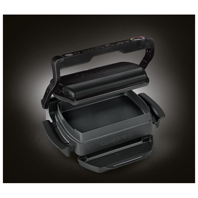 Tefal GC7148 OptiGrill+ Grill di Contatto 2000 W 6 Programmi Automatici Piastra Antiaderente Rimovibile colore Nero