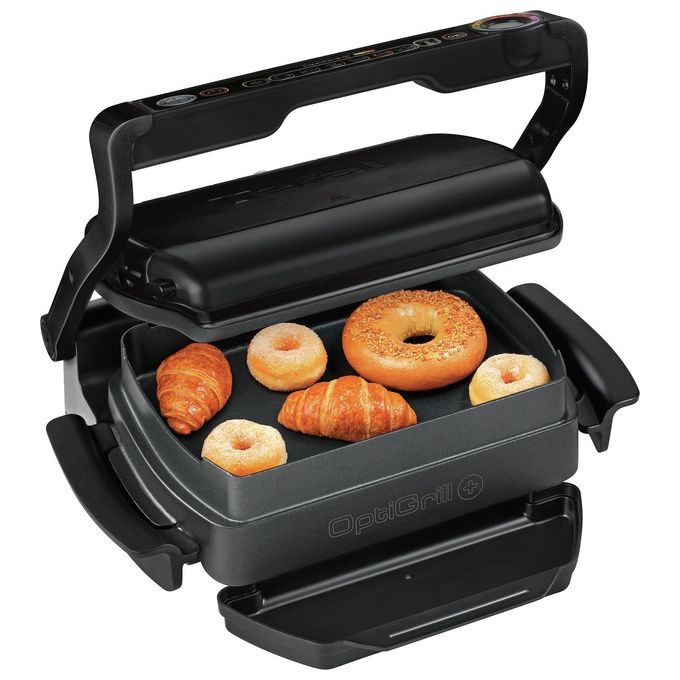 Tefal GC7148 OptiGrill+ Grill di Contatto 2000 W 6 Programmi Automatici Piastra Antiaderente Rimovibile colore Nero