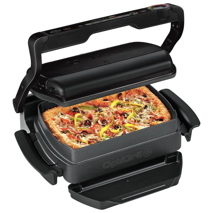 Tefal GC7148 OptiGrill+ Grill di Contatto 2000 W 6 Programmi Automatici Piastra Antiaderente Rimovibile colore Nero