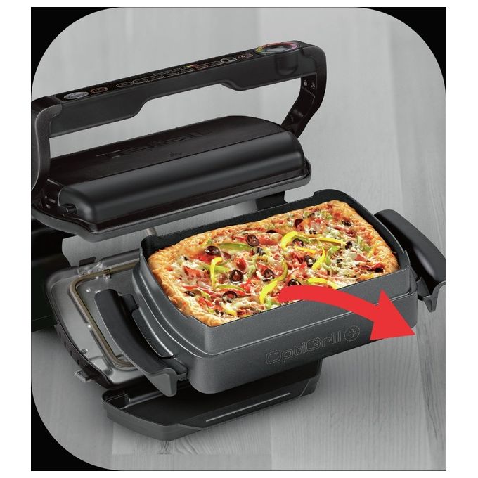 Tefal GC7148 OptiGrill+ Grill di Contatto 2000 W 6 Programmi Automatici Piastra Antiaderente Rimovibile colore Nero