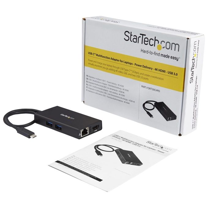 Startech Adattatore USB-C Multiporta per Portatili - Power Delivery - HDMI 4K - USB 3.0