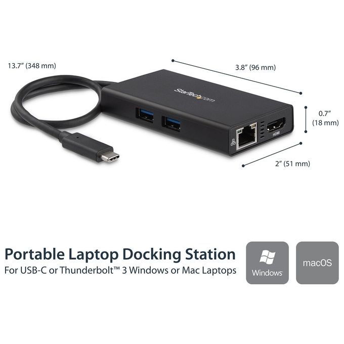 Startech Adattatore USB-C Multiporta per Portatili - Power Delivery - HDMI 4K - USB 3.0